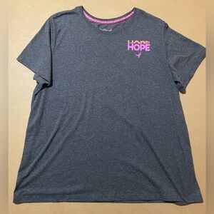 Hope Graphic Short Sleeve Tee - Dark Gray with Pink